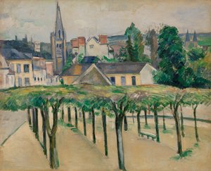 Plaza del pueblo, c.1881 de Paul Cézanne
